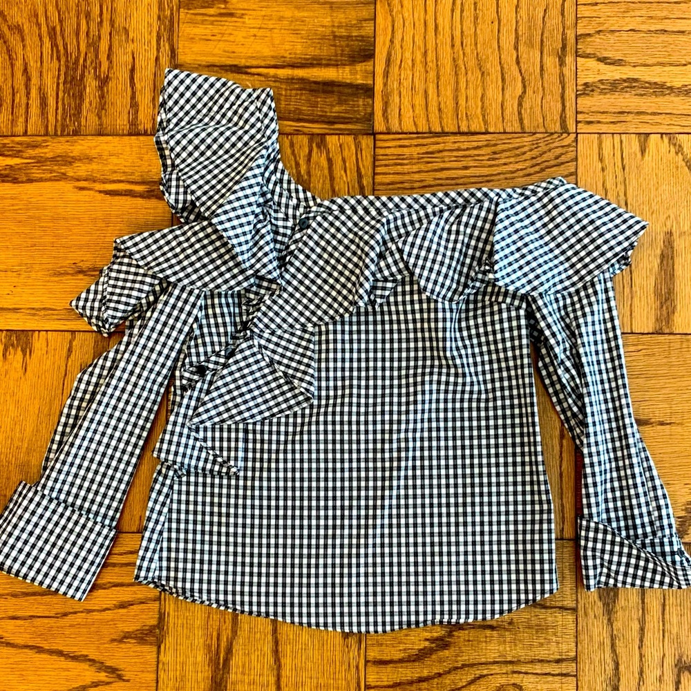 Anthropologie Sunday in Brooklyn Asymmetrical Checkered Blouse